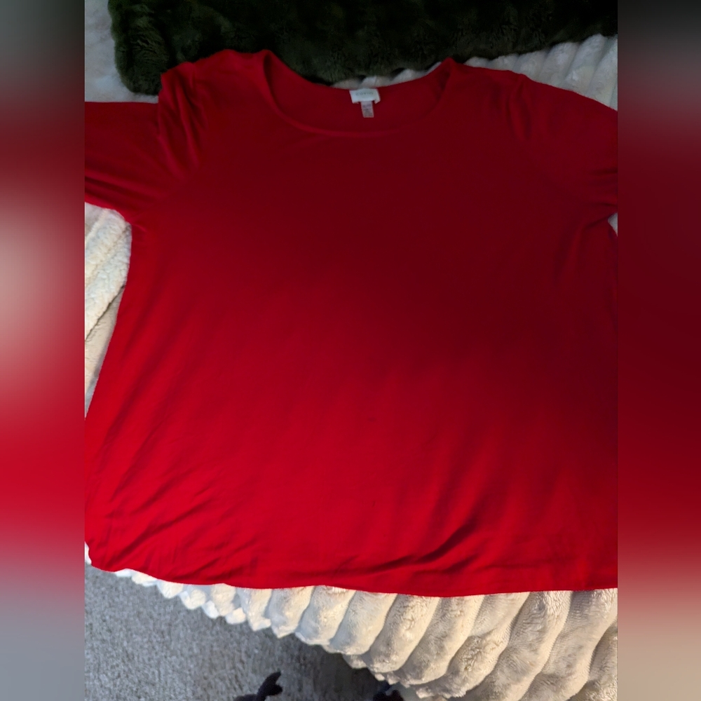 Vibrant Red Long Sleeve Women's Tee, Bell Sleeves